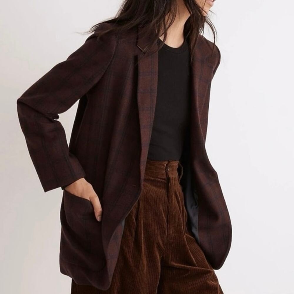Maxwell Women's Plaid Oversized Blazer